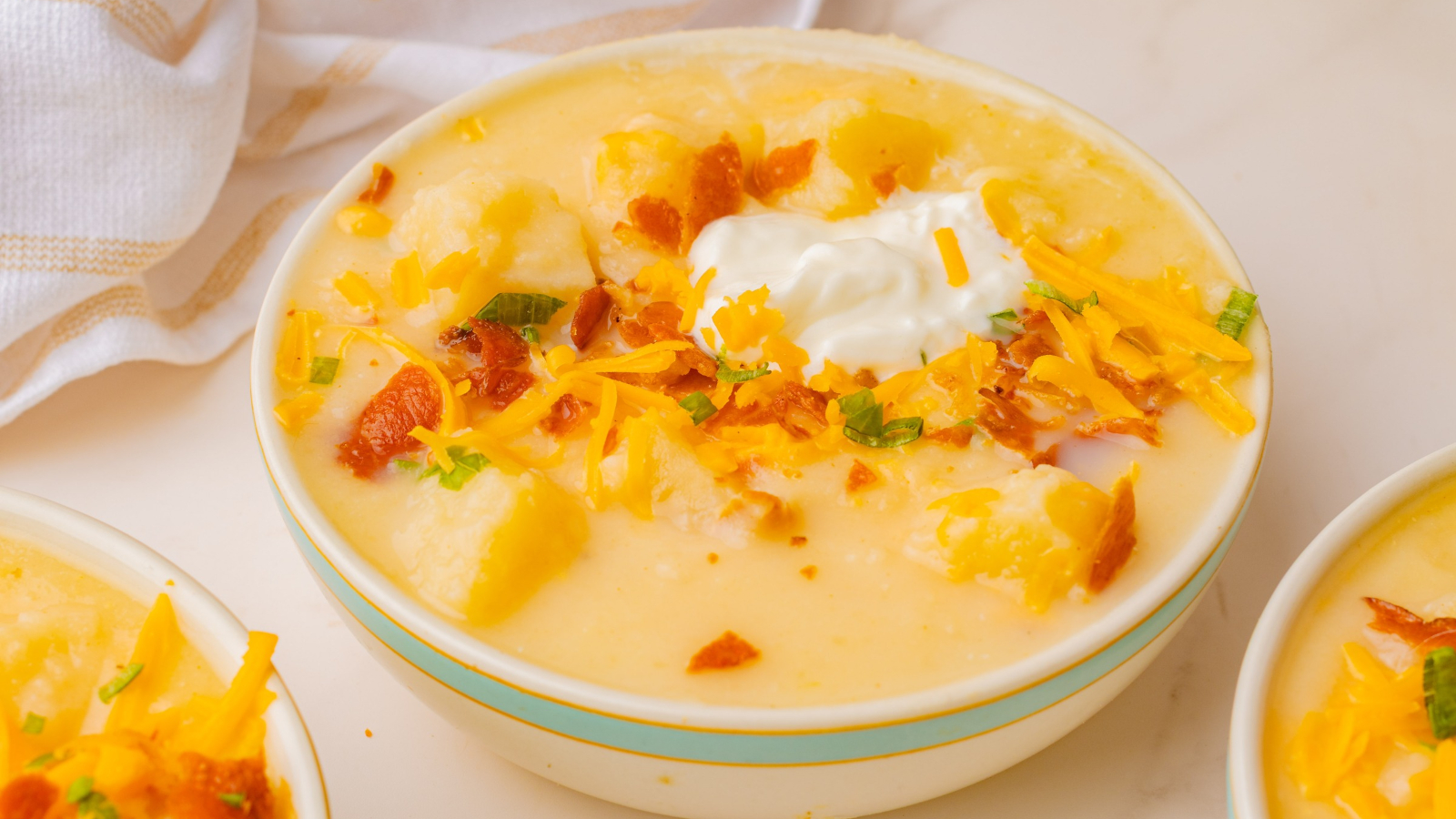 Loaded Potato Soup in Bowl